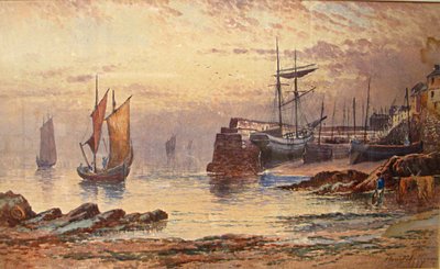 Muelle viejo, Newlyn, 1887 de Henry John Williams